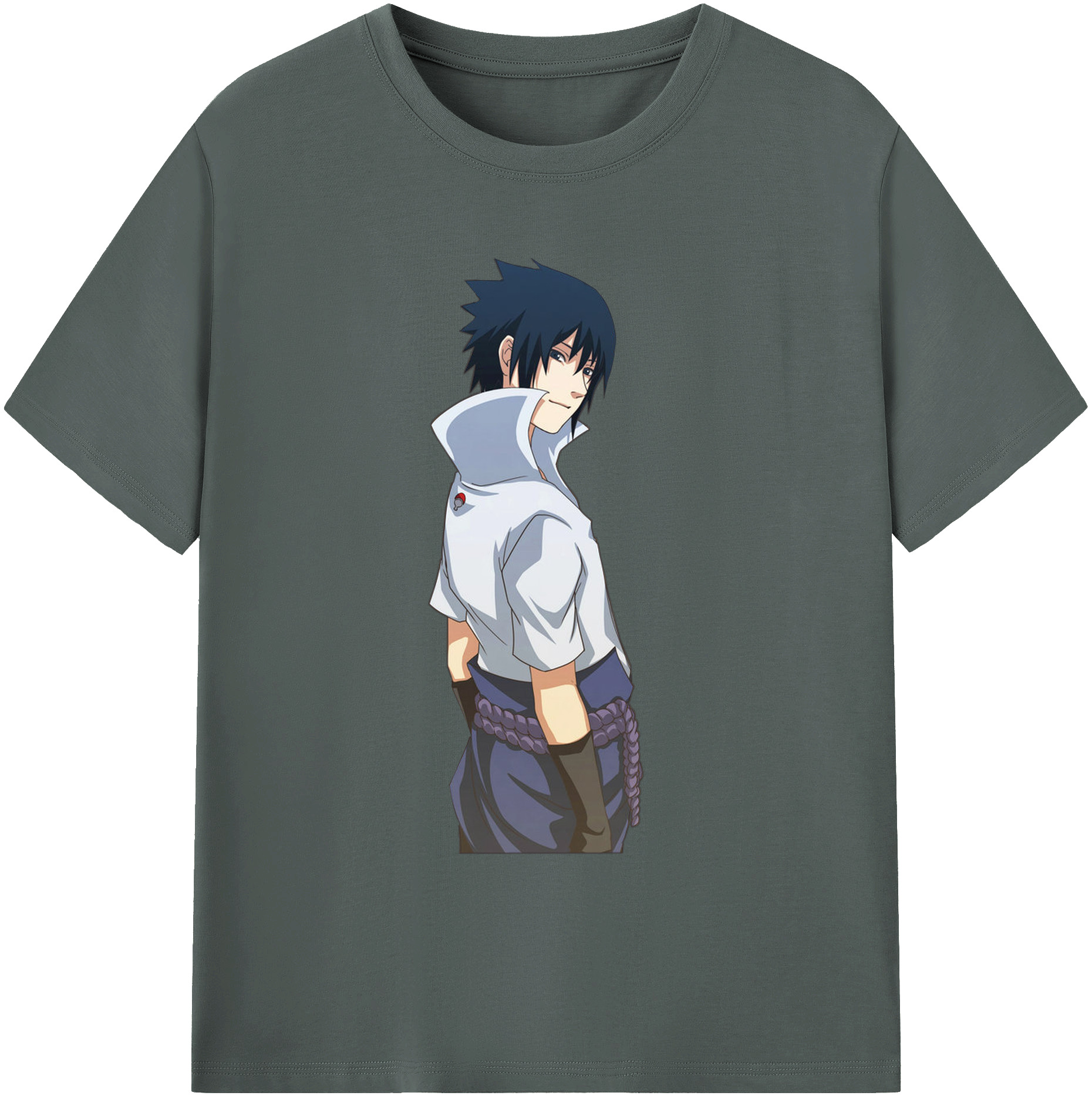 （画像用） NARUTO -ナルト- うちは サスケ Uchiha Sasuke 綿100％ メンズ半袖Tシャツ｜肌触りやわらか＆通気性